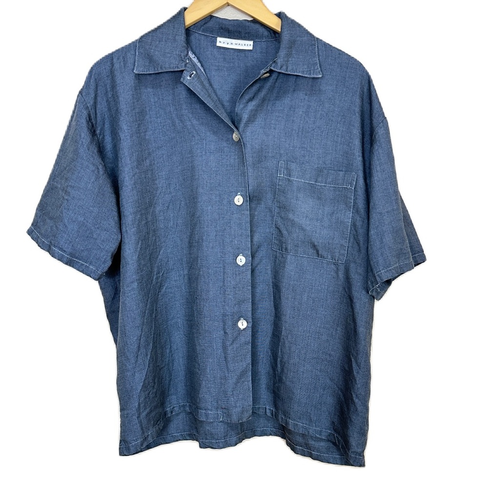 Bryn Walker Blue Chambray Button Down Top Blouse Denim Women’s Sz Small